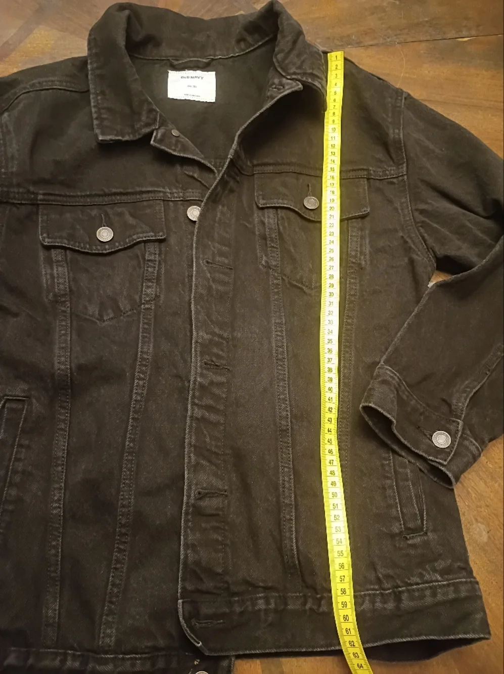 Old Navy Boys Black Denim Trucker Jacket XXL 18 Button Front Jean Jacket